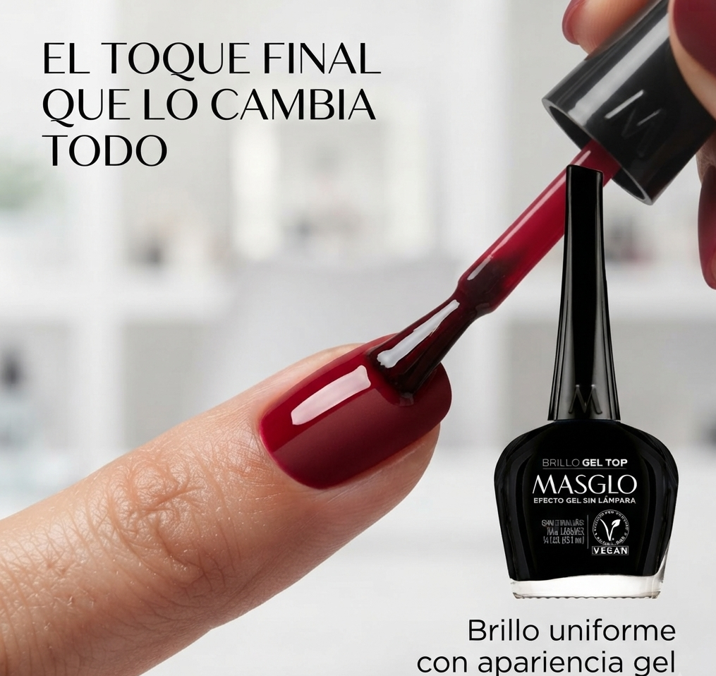 Masglo – Top Coat Efecto Gel sin Lámpara 13,5 ml