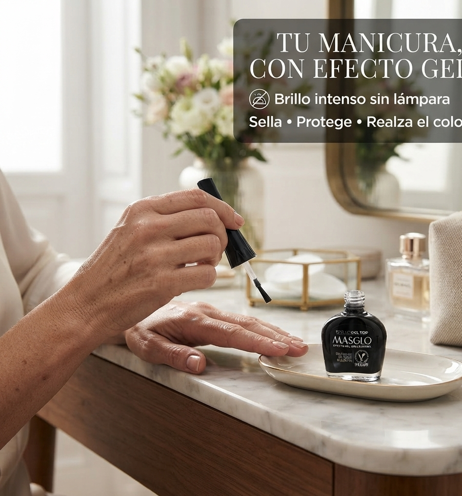 Masglo – Top Coat Efecto Gel sin Lámpara 13,5 ml