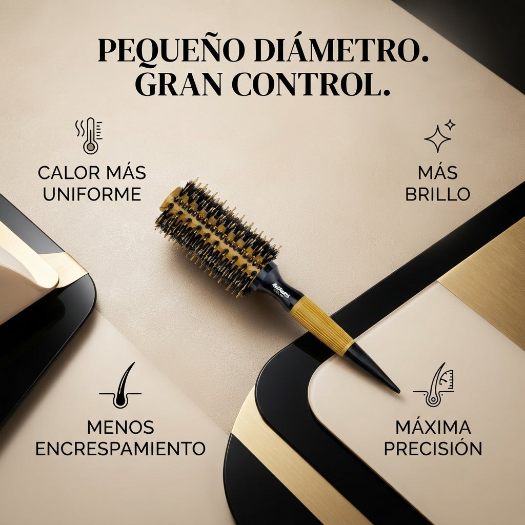 RickiParodi 25mm Gold Ceramic Round Thermal Brush.