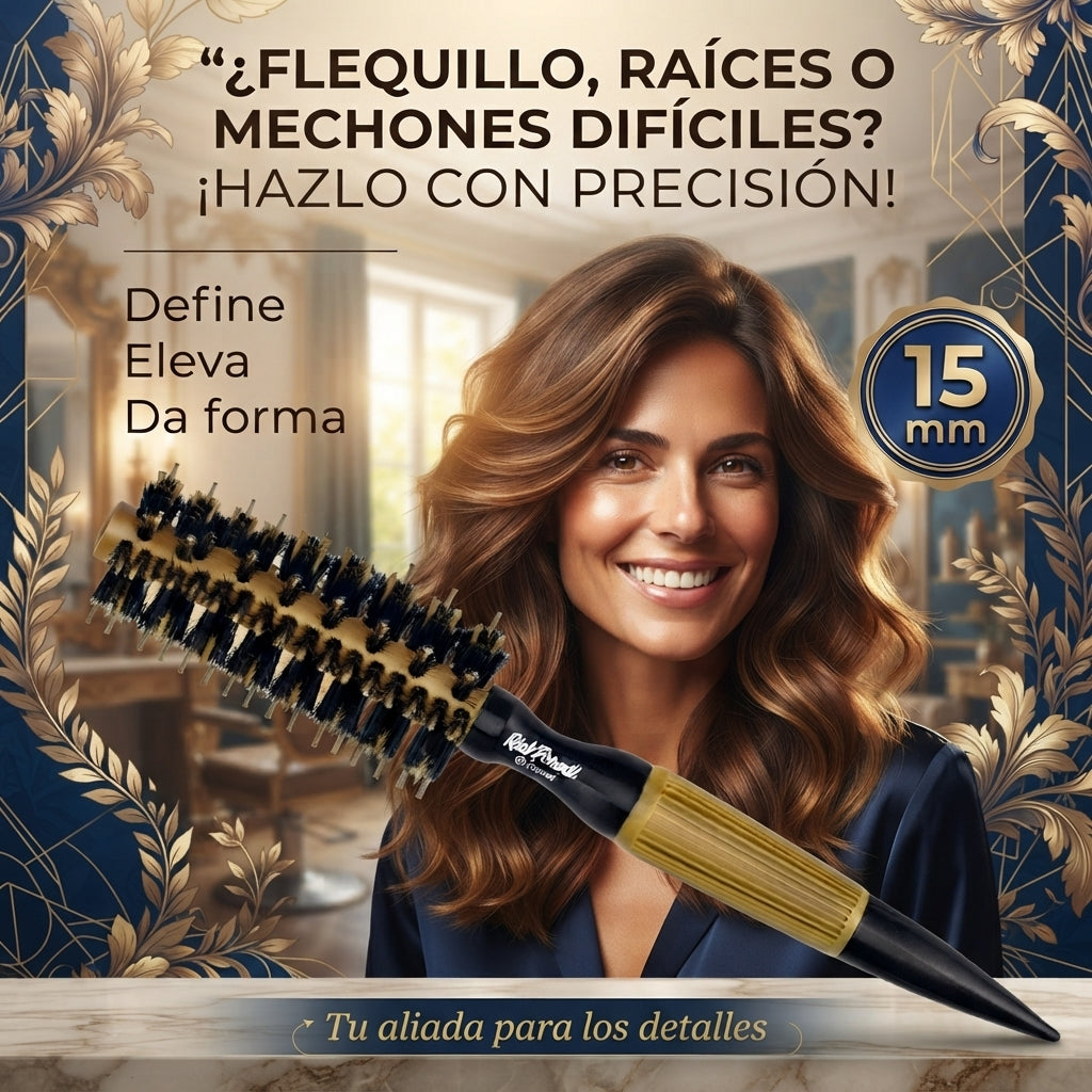 RickiParodi 15mm Gold Ceramic Round Thermal Brush