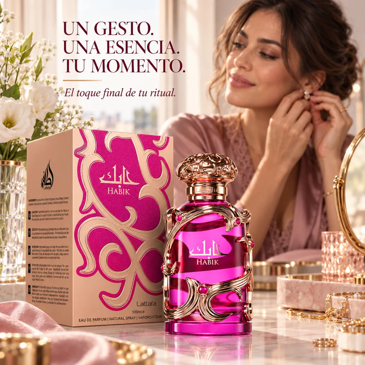 Lattafa – Perfume de Mujer Floral Frutal Habik For Women Fresco y Elegante 100 ml