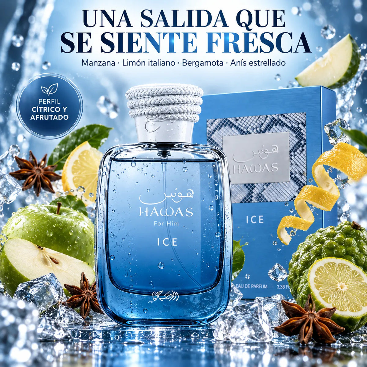 Rasasi – Hawas Ice Perfume para Hombre Eau de Parfum 100 ml