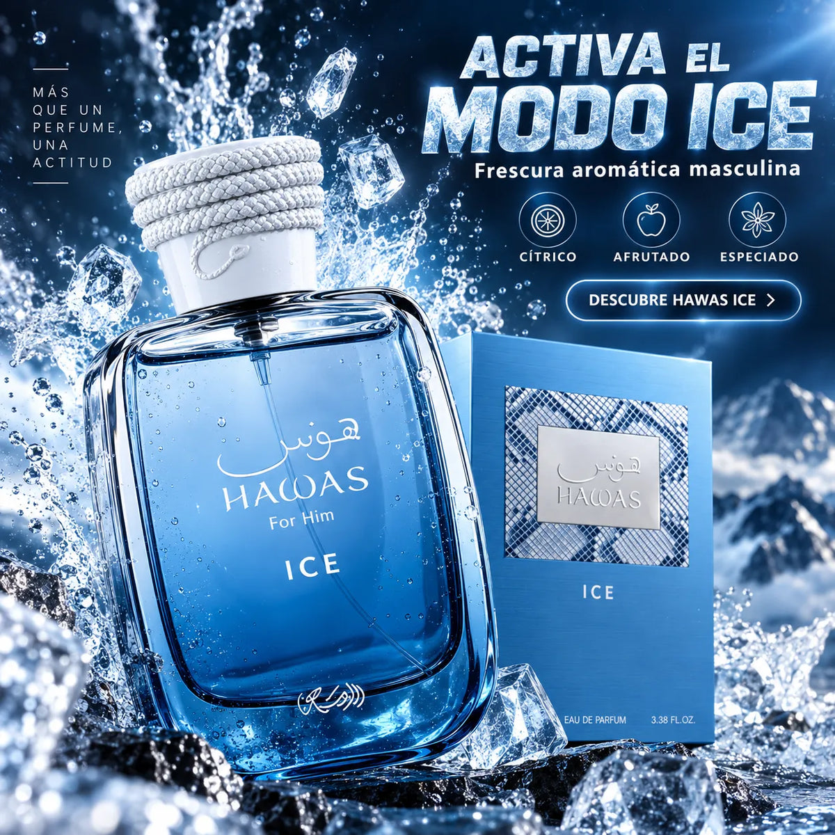 Rasasi – Hawas Ice Perfume para Hombre Eau de Parfum 100 ml