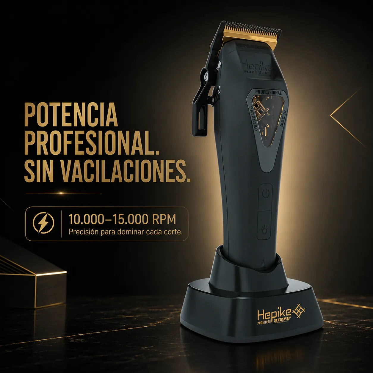 Kiepe – Máquina Cortapelo Profesional Hepike con 8 Peines Magnéticos