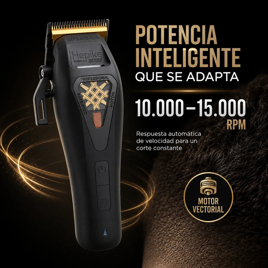 Kiepe – Máquina Cortapelo Profesional Hepike con 8 Peines Magnéticos