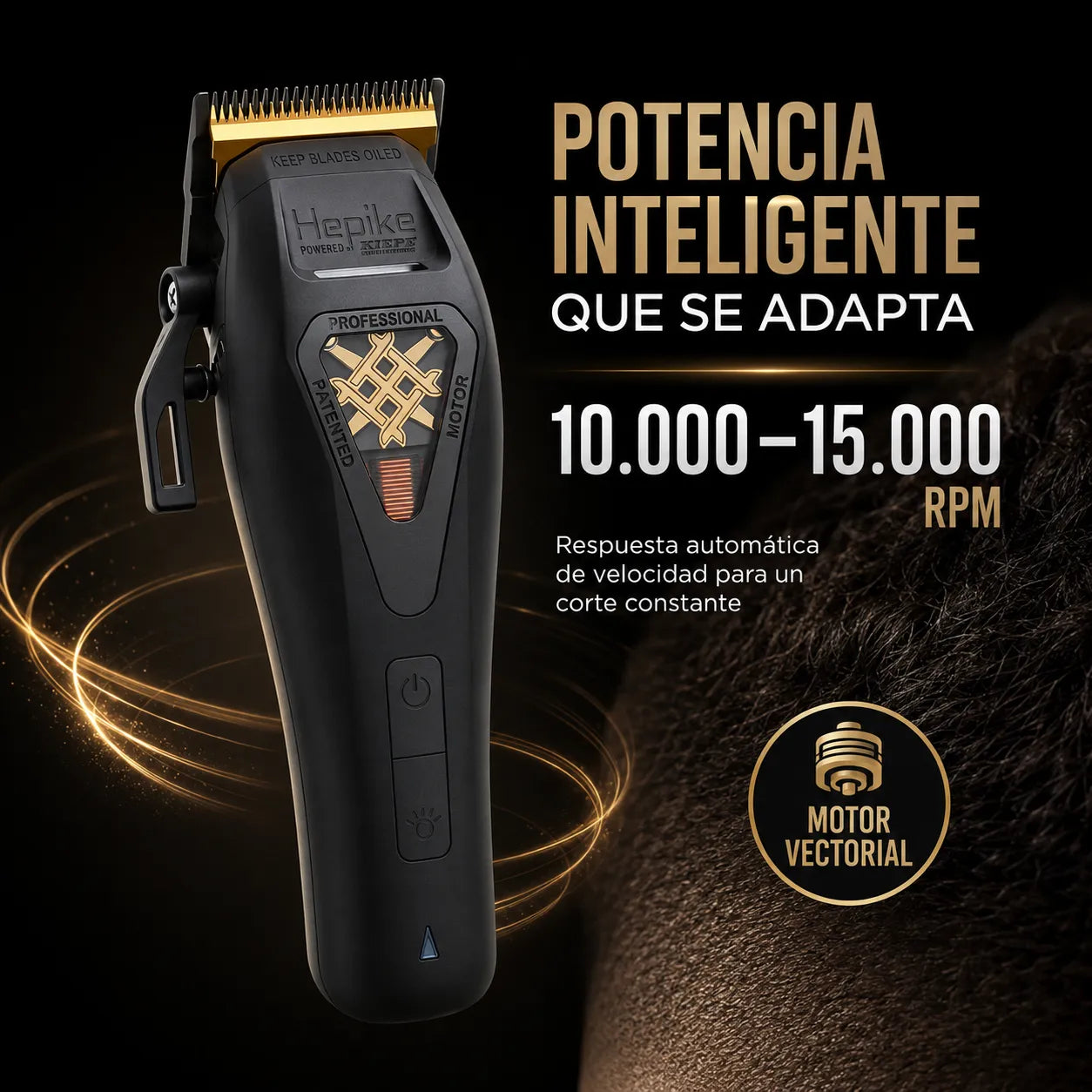 Kiepe – Máquina Cortapelo Profesional Hepike con 8 Peines Magnéticos
