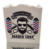 BARBER SHOP SOPORTE BROCHAS Y PEINE MADERA