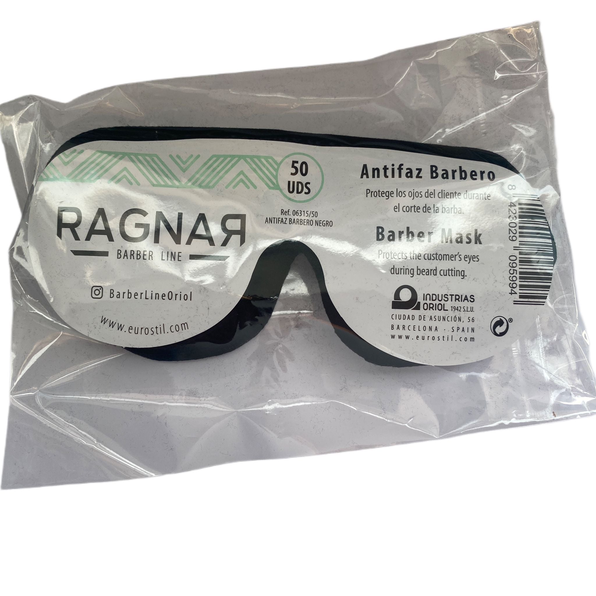 RAGNAR-BOLSA 50 MÁSCARAS PROTECTOR OJOS NEGRO