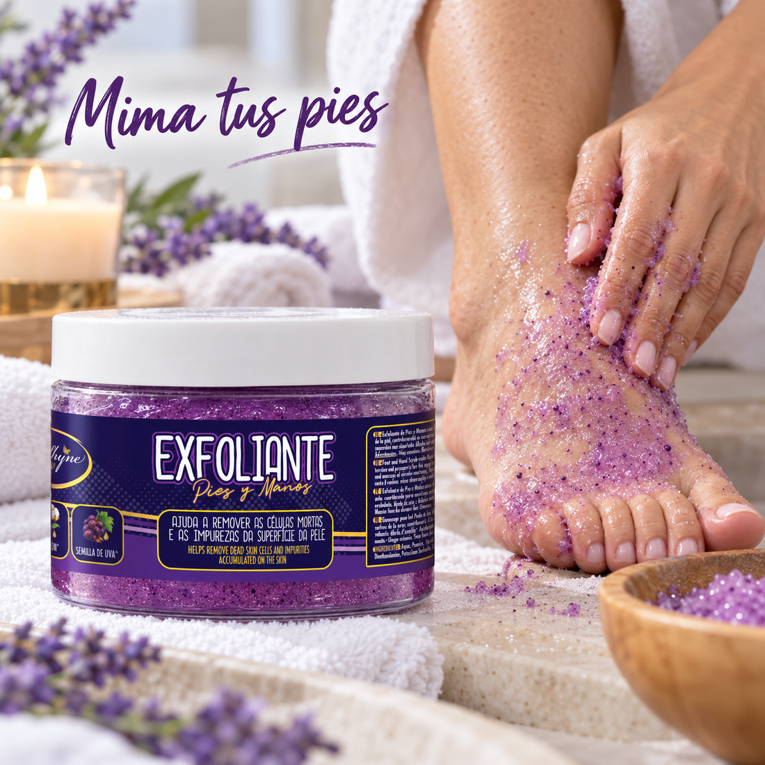 Be’Shyne Professional – Exfoliante de Pies y Manos con Aloe Vera y Aceites de Algodón y Semilla de Uva 500 ml
