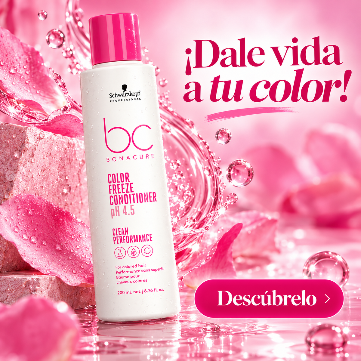 Schwarzkopf Professional Bonacure Color Freeze – Acondicionador para Cabello Teñido pH 4.5 – 200 ml