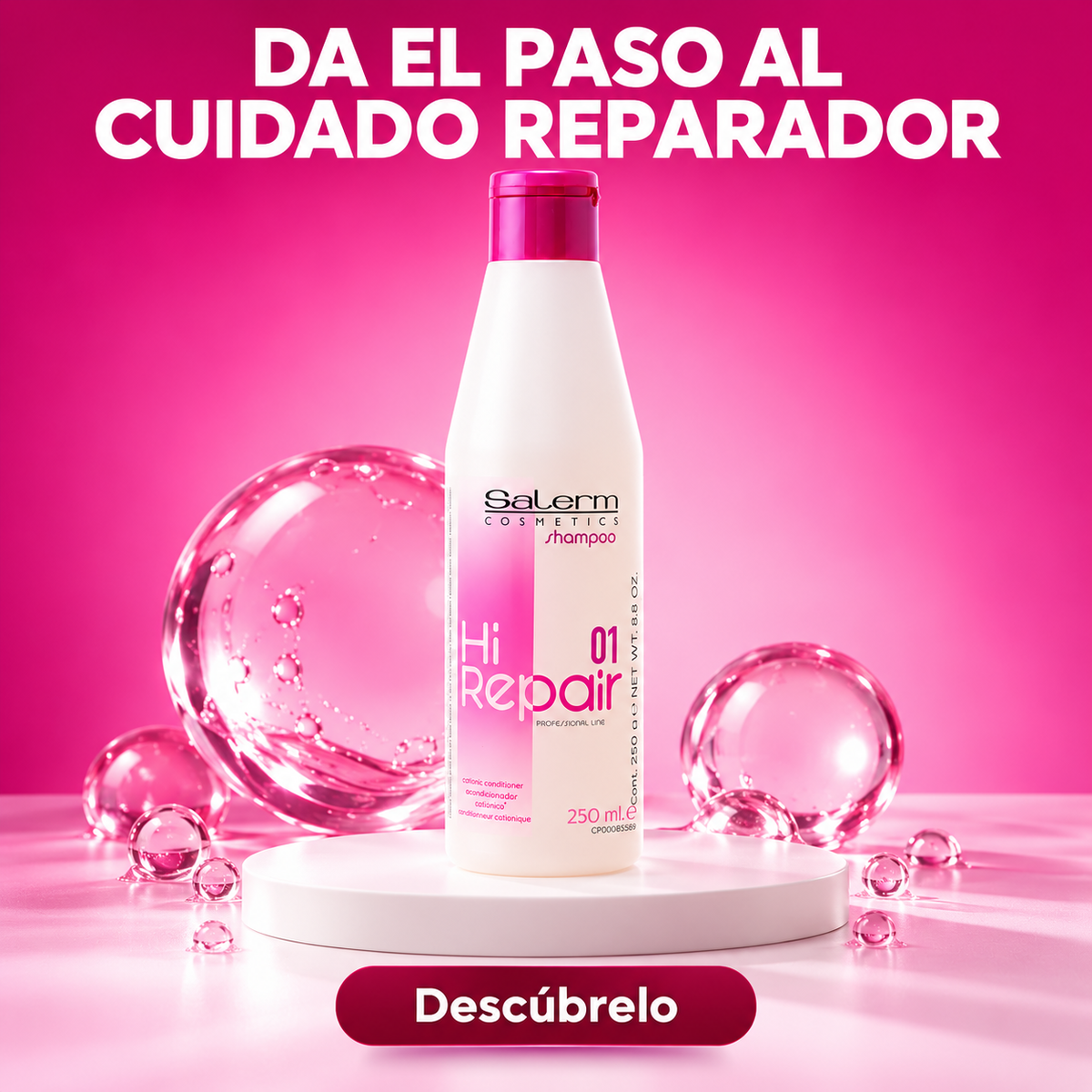 Salerm – Champú reparador Hi Repair 01 para cabello deshidratado 250 ml