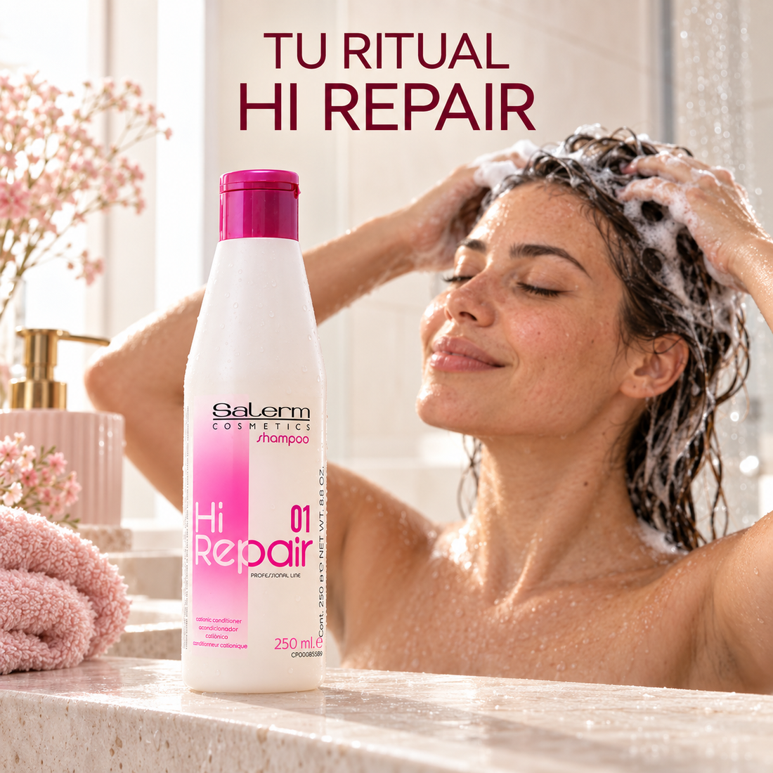 Salerm – Champú reparador Hi Repair 01 para cabello deshidratado 250 ml