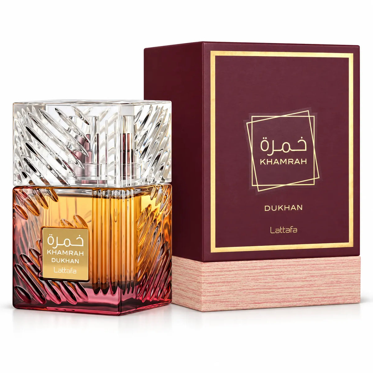Lattafa – Perfume unisex Khamrah Dukhan EDP especiado y ahumado 100 ml