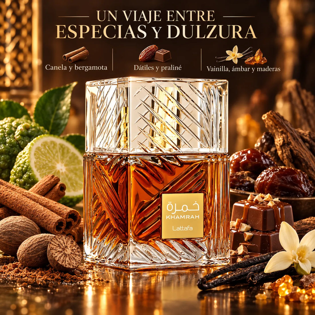 Lattafa – Perfume Unisex Khamrah Dulce y Especiado 100 ml