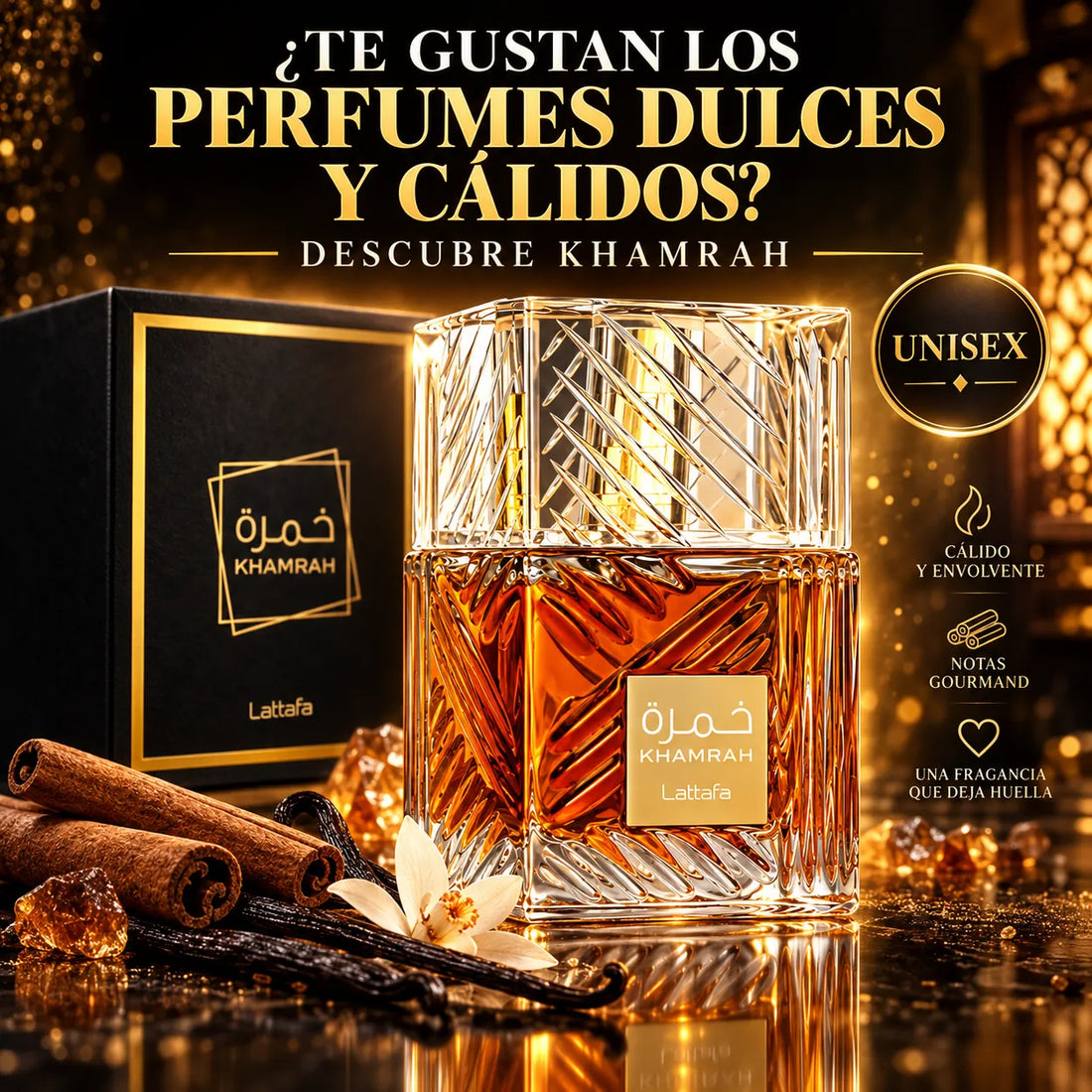 Lattafa – Perfume Unisex Khamrah Dulce y Especiado 100 ml