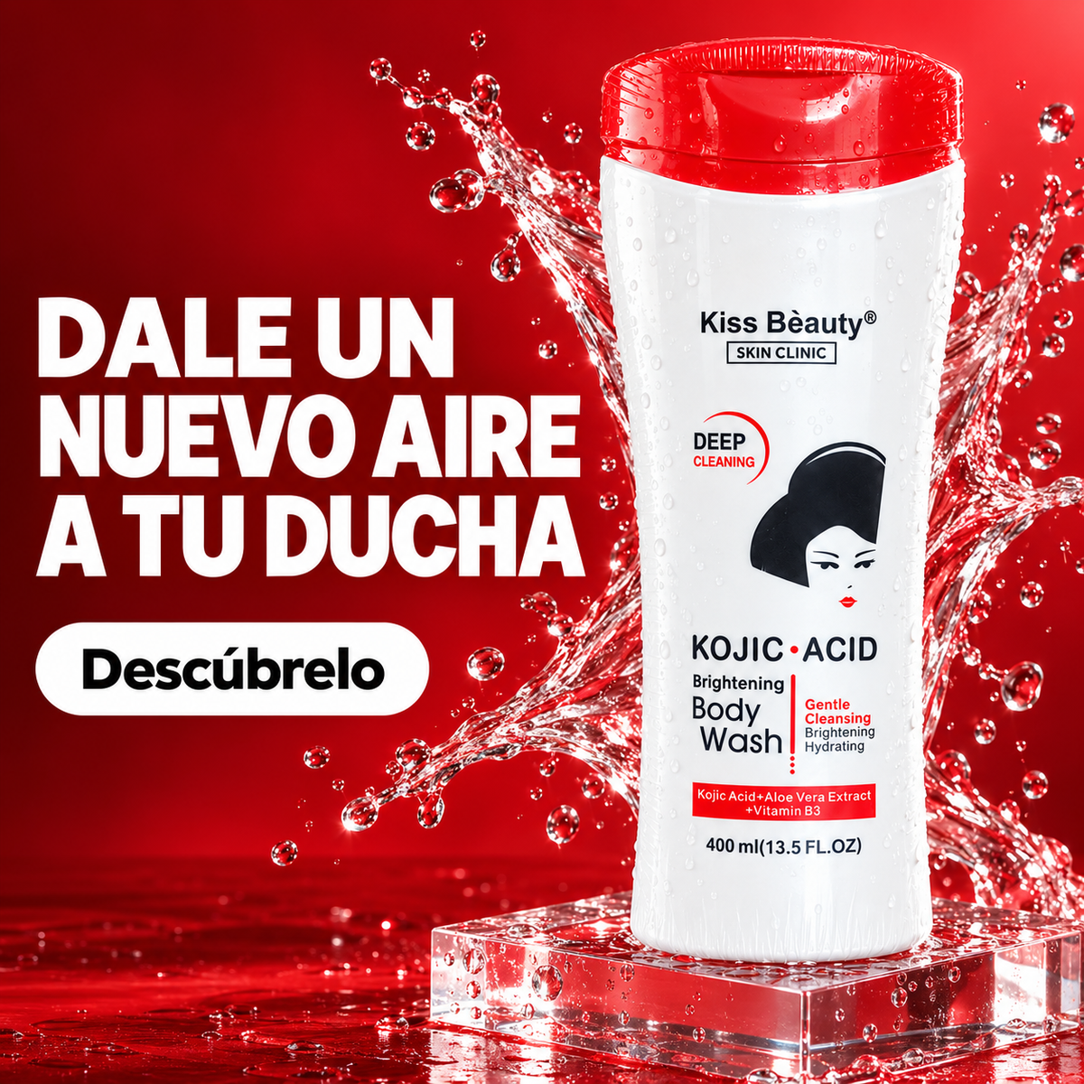 Kiss Beauty Body Wash Kojic Acid – Gel de ducha con ácido kójico 400 ml