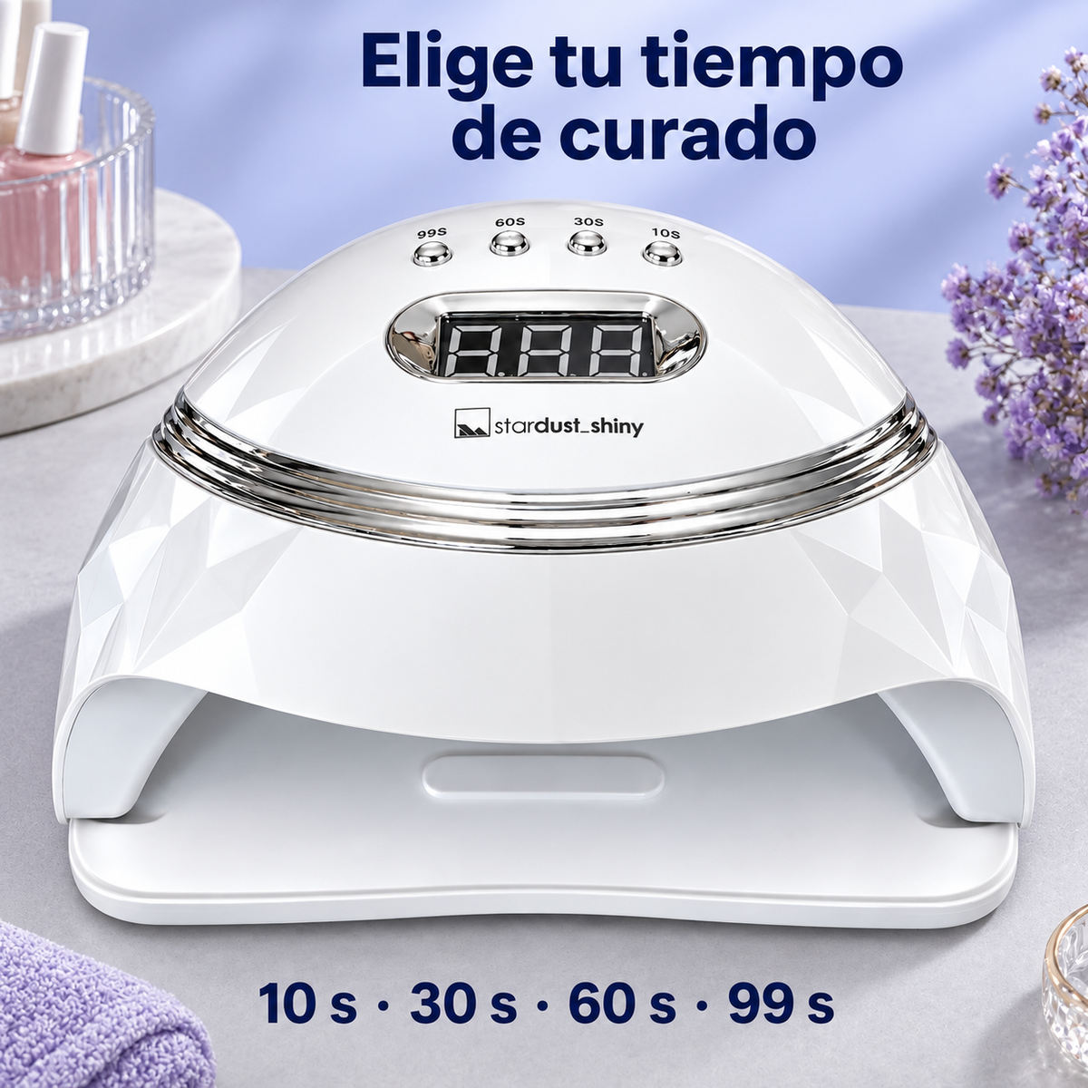 Star Dust – Lámpara de uñas UV LED Shiny Blanca 60 W