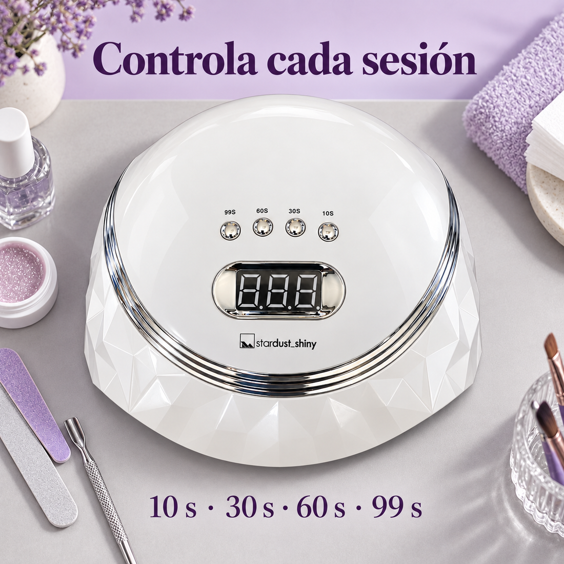 Star Dust – Lámpara de uñas UV LED Shiny Blanca 60 W