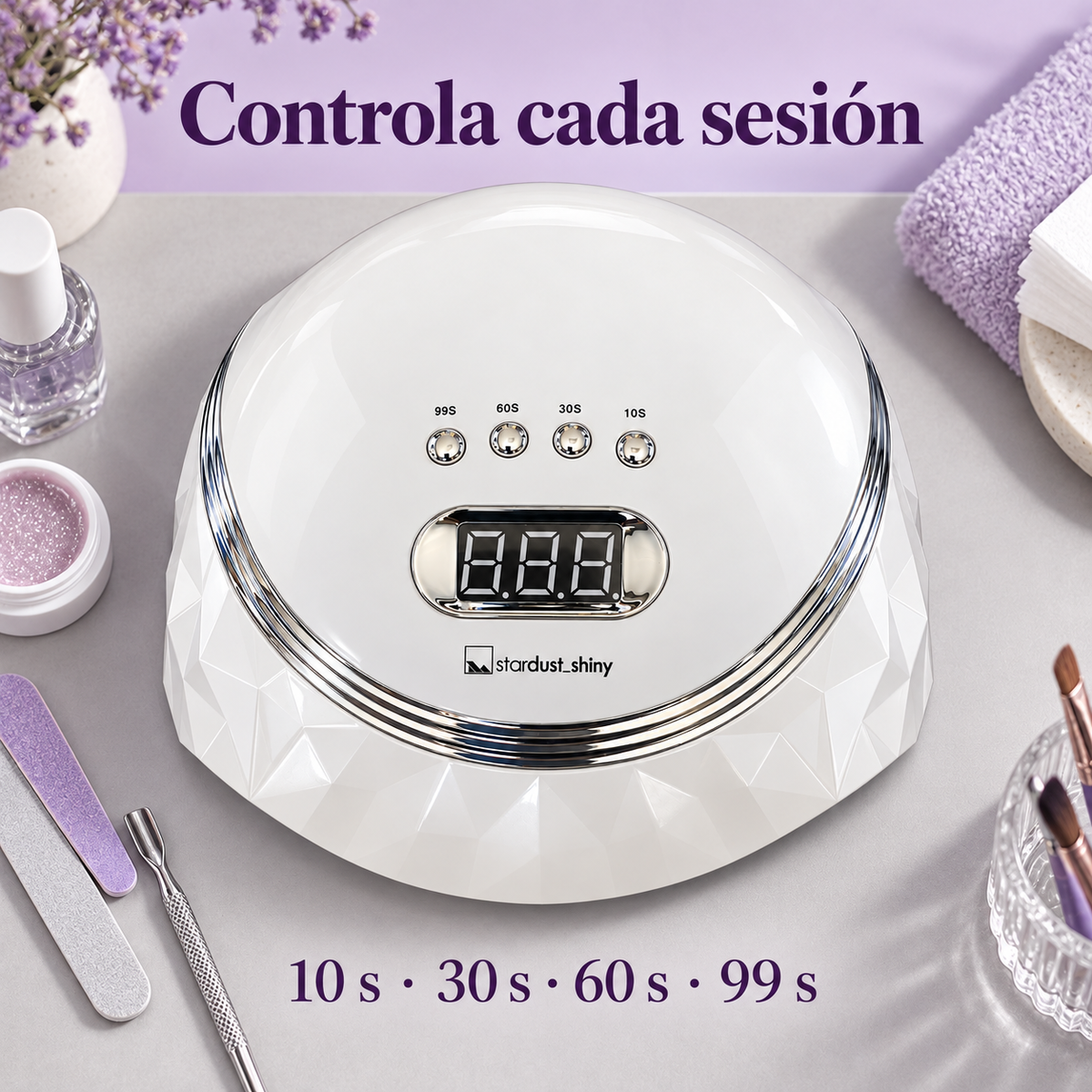 Star Dust – Lámpara de uñas UV LED Shiny Blanca 60 W