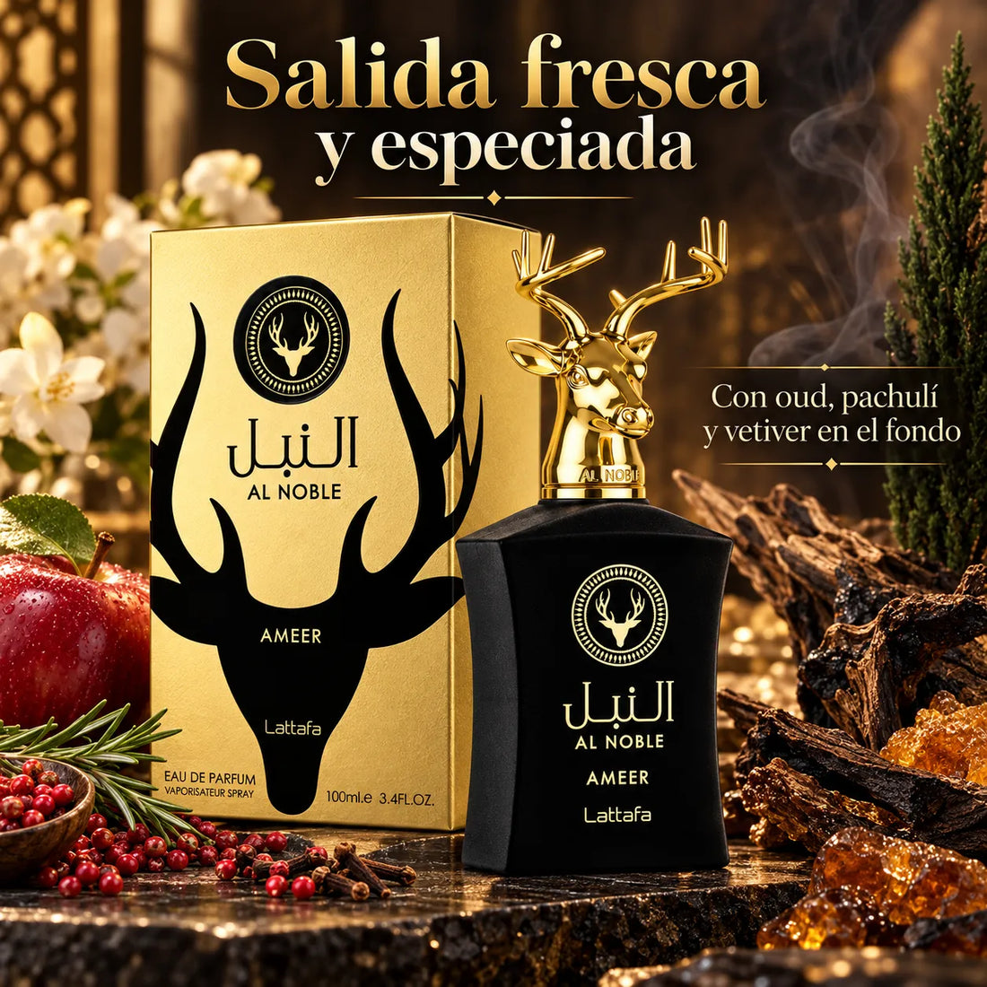 Lattafa Al Noble Ameer – Perfume Unisex Oriental Amaderado 100 ml