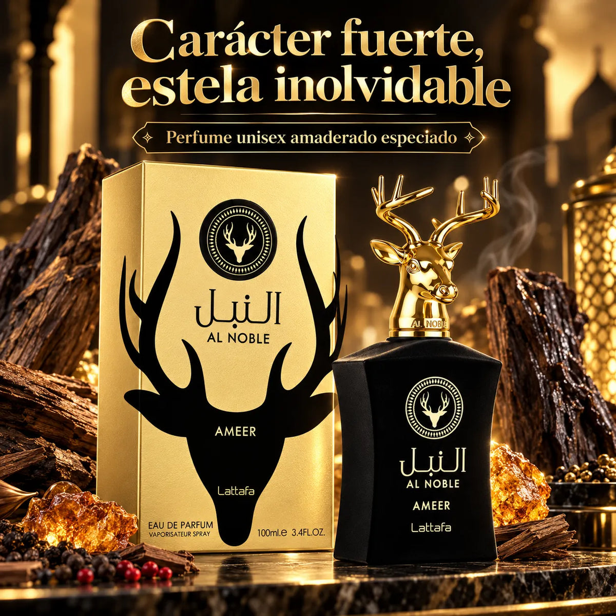 Lattafa Al Noble Ameer – Perfume Unisex Oriental Amaderado 100 ml