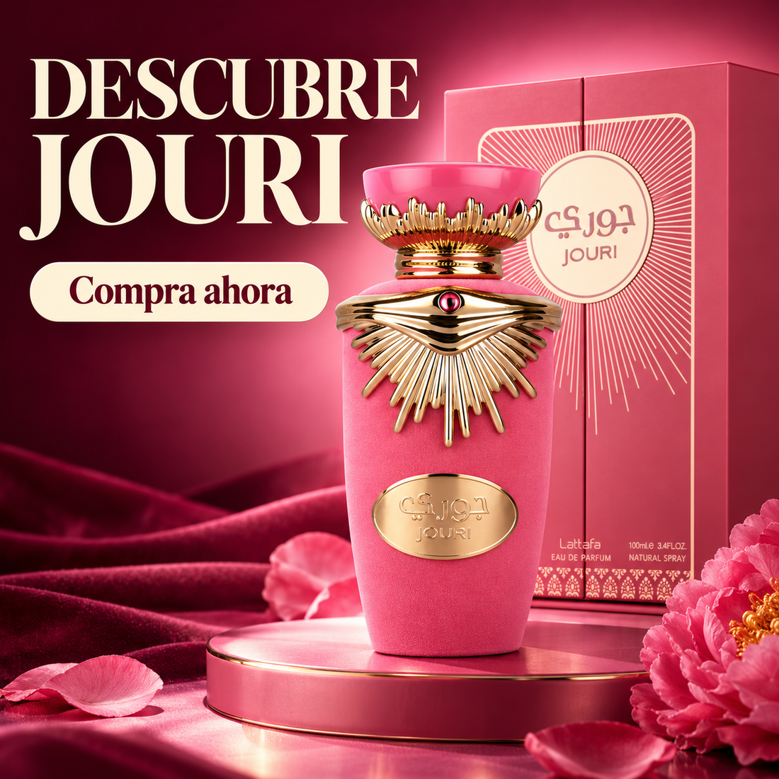 Lattafa – Perfume floral frutal femenino Jouri Eau de Parfum 100 ml
