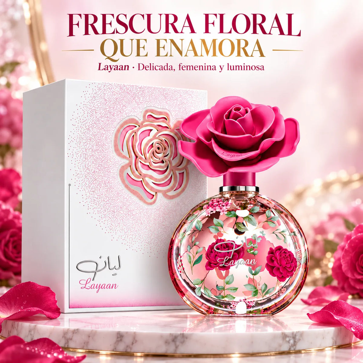 Lattafa – Layaan Perfume Árabe para Mujer Floral y Fresco 75ml
