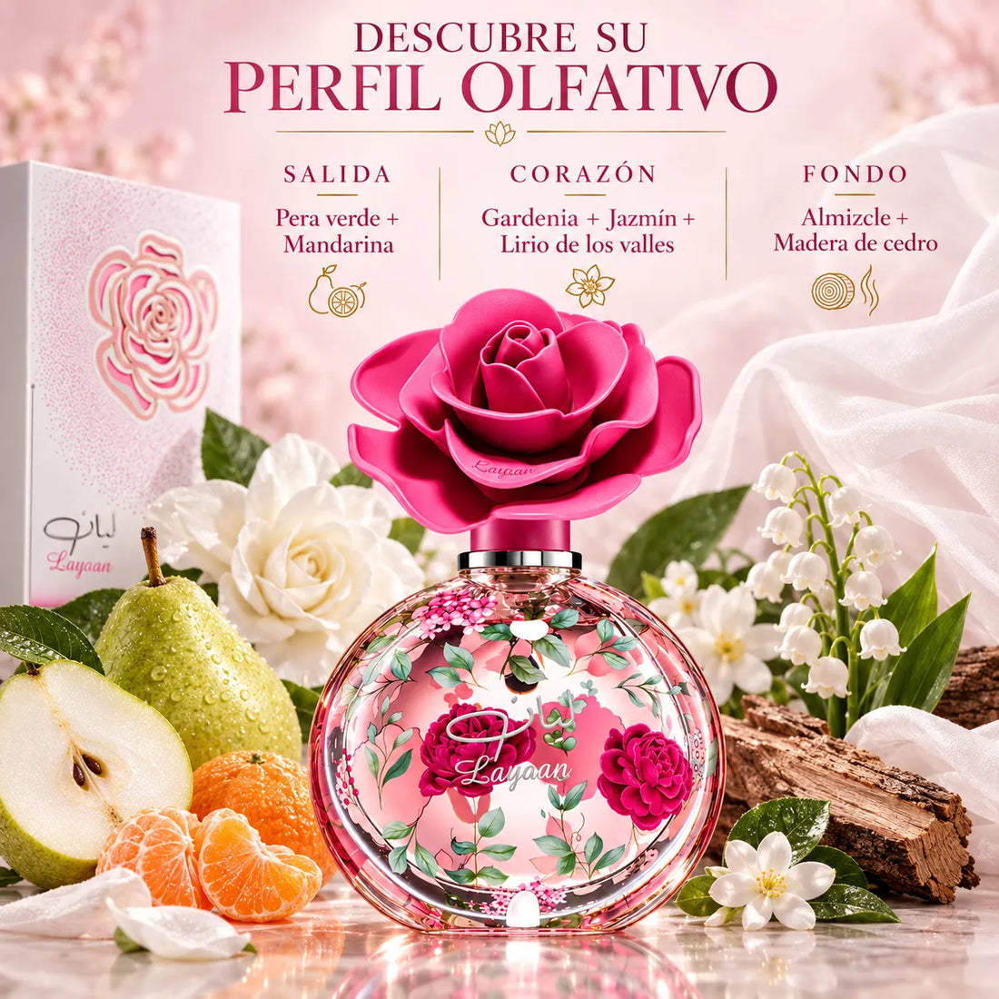 Lattafa – Layaan Perfume Árabe para Mujer Floral y Fresco 75ml