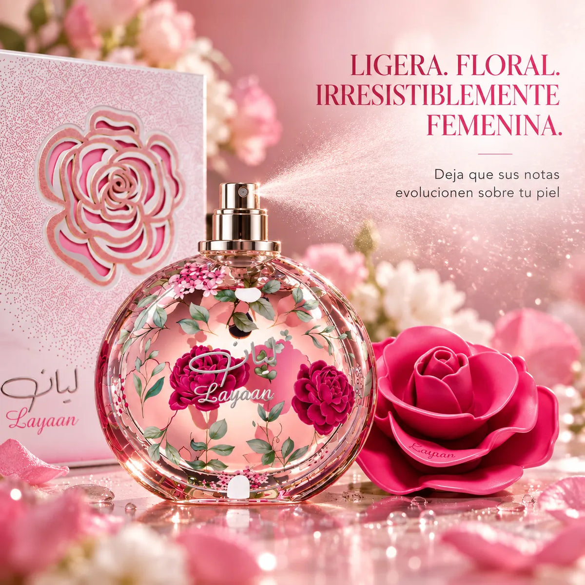 Lattafa – Layaan Perfume Árabe para Mujer Floral y Fresco 75ml