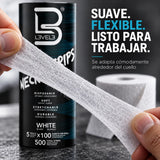 L3VEL3 – Papel de pescoço autoadesivo para barbearia – Pacote 5 rolos de 100 unidades