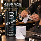 L3VEL3 – Papel de pescoço autoadesivo para barbearia – Pacote 5 rolos de 100 unidades