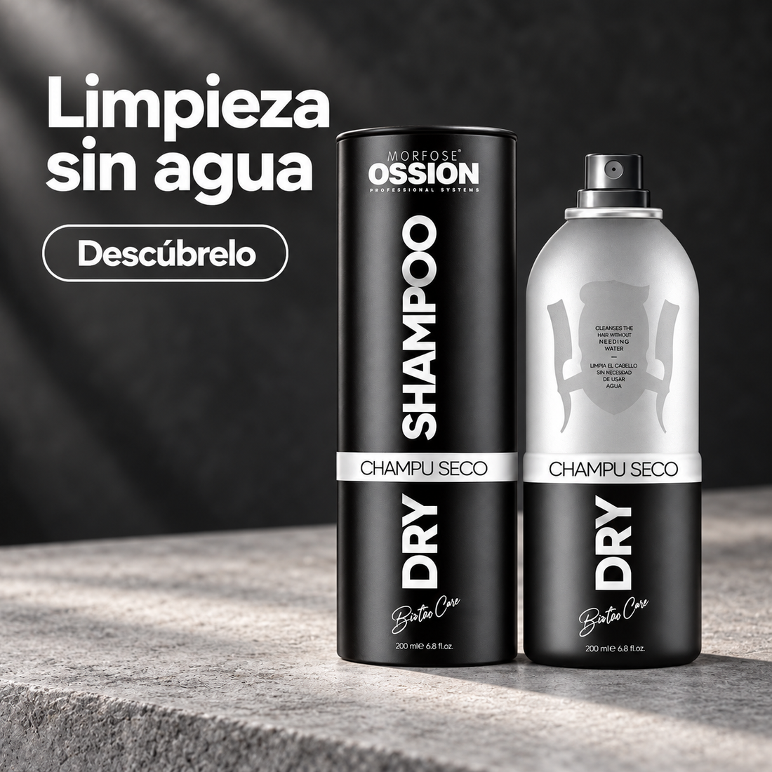 Morfose Ossion – Champú seco con biotina para todo tipo de cabello 200 ml