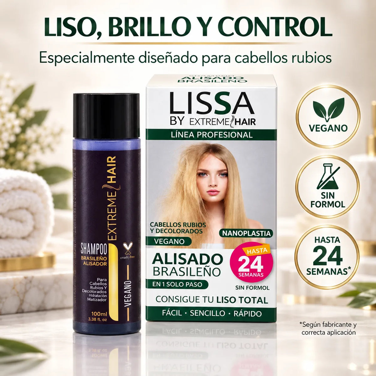 Lissa – Alisamento Brasileiro para Cabelos Louros Anticrespagem 100 ml