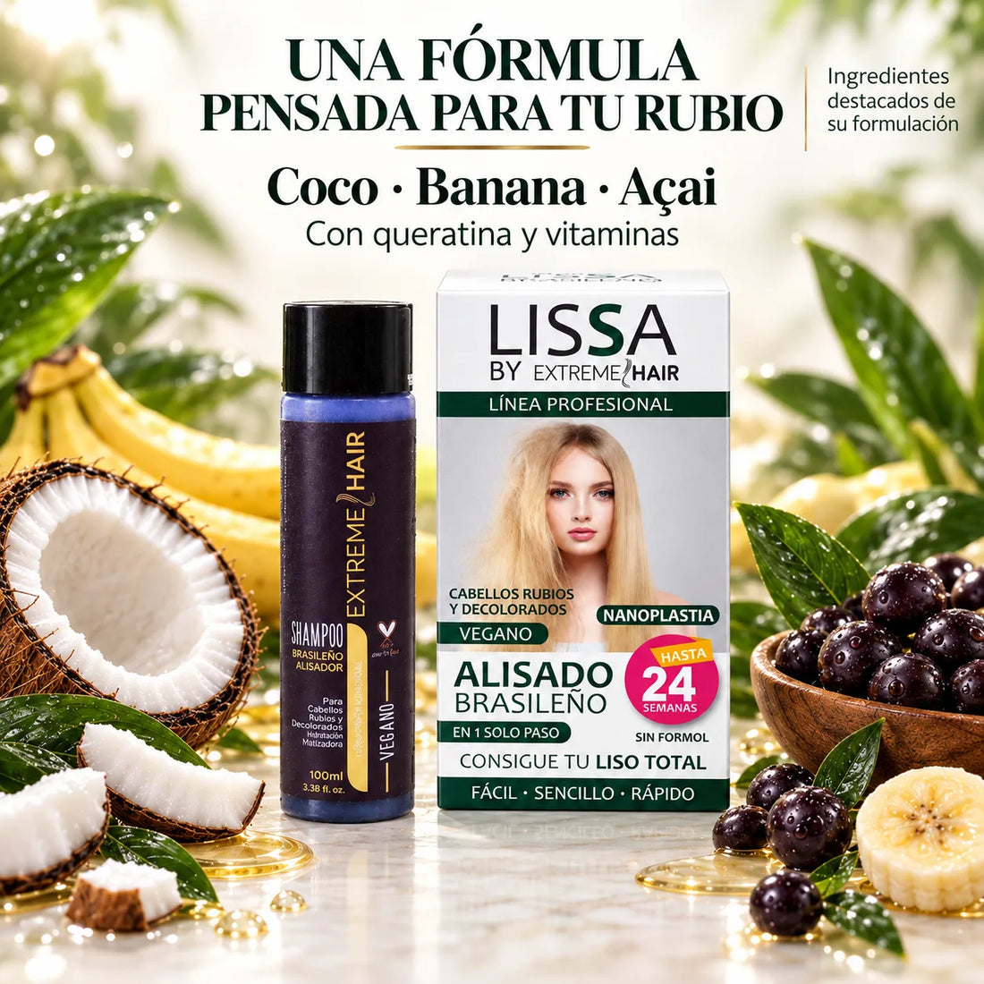 Lissa – Alisamento Brasileiro para Cabelos Louros Anticrespagem 100 ml