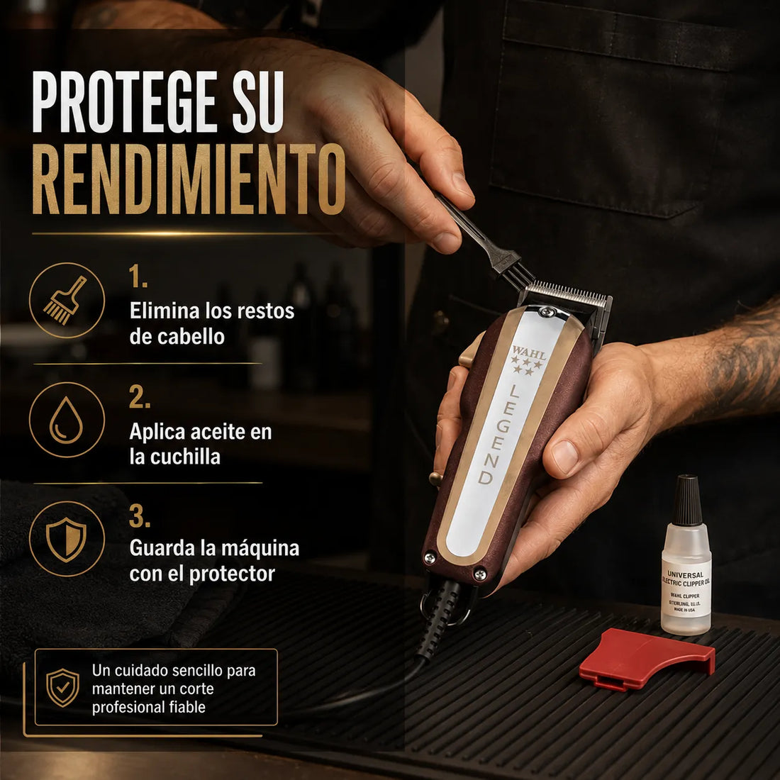 Wahl – Máquina Cortapelos profesional con cable para degradados, kit con 8 peines