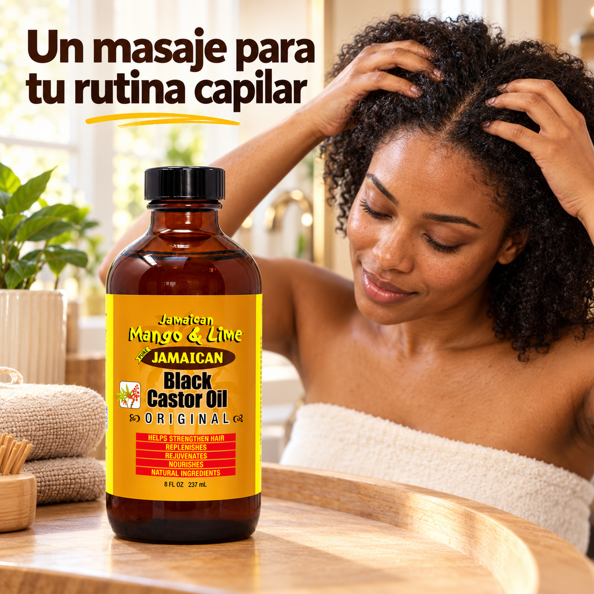 Jamaican Mango & Lime – Aceite de ricino negro Original para cabello, piel y uñas 237 ml