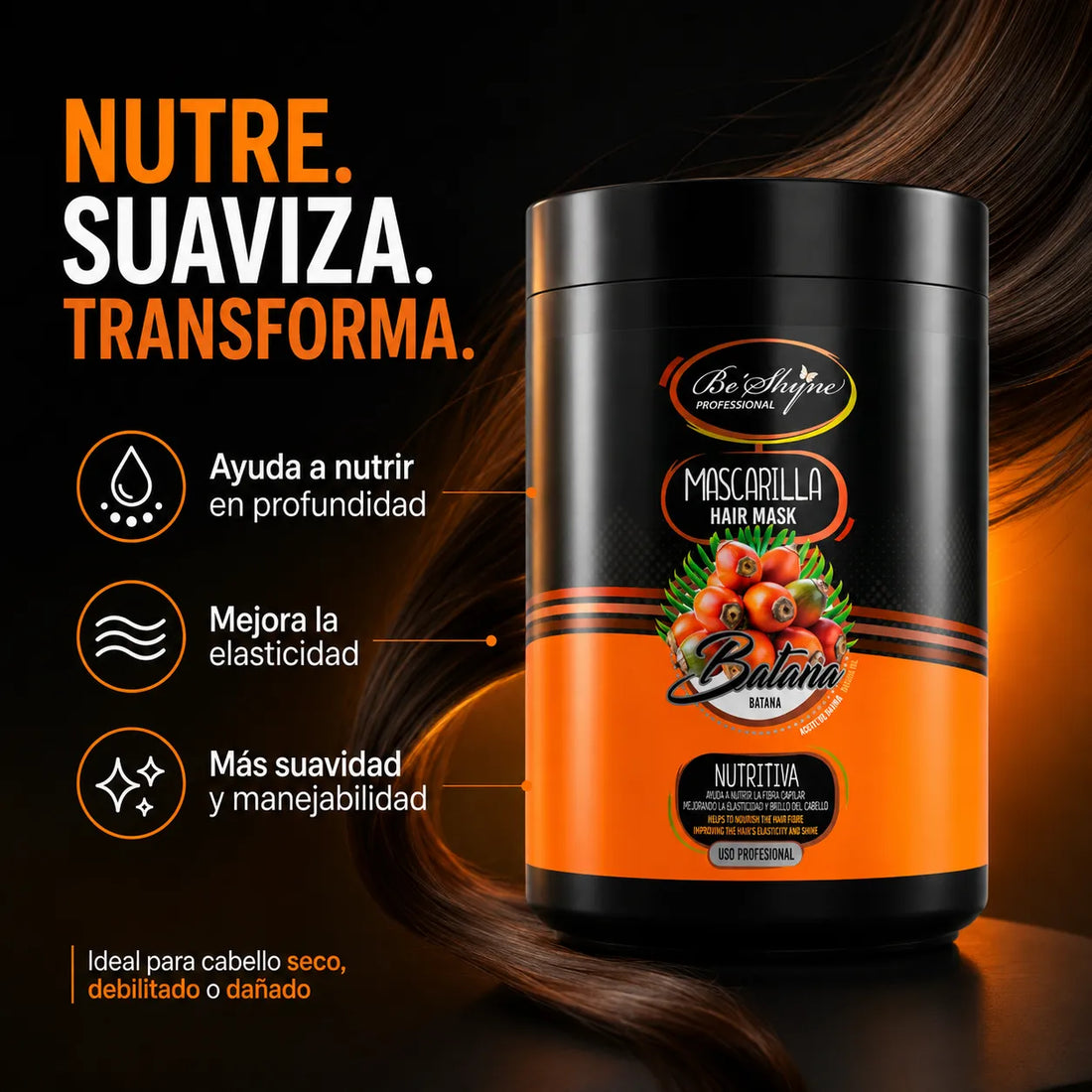 Be´Shyne® – Mascarilla para Cabello Seco y Dañado con Batana 1000ml