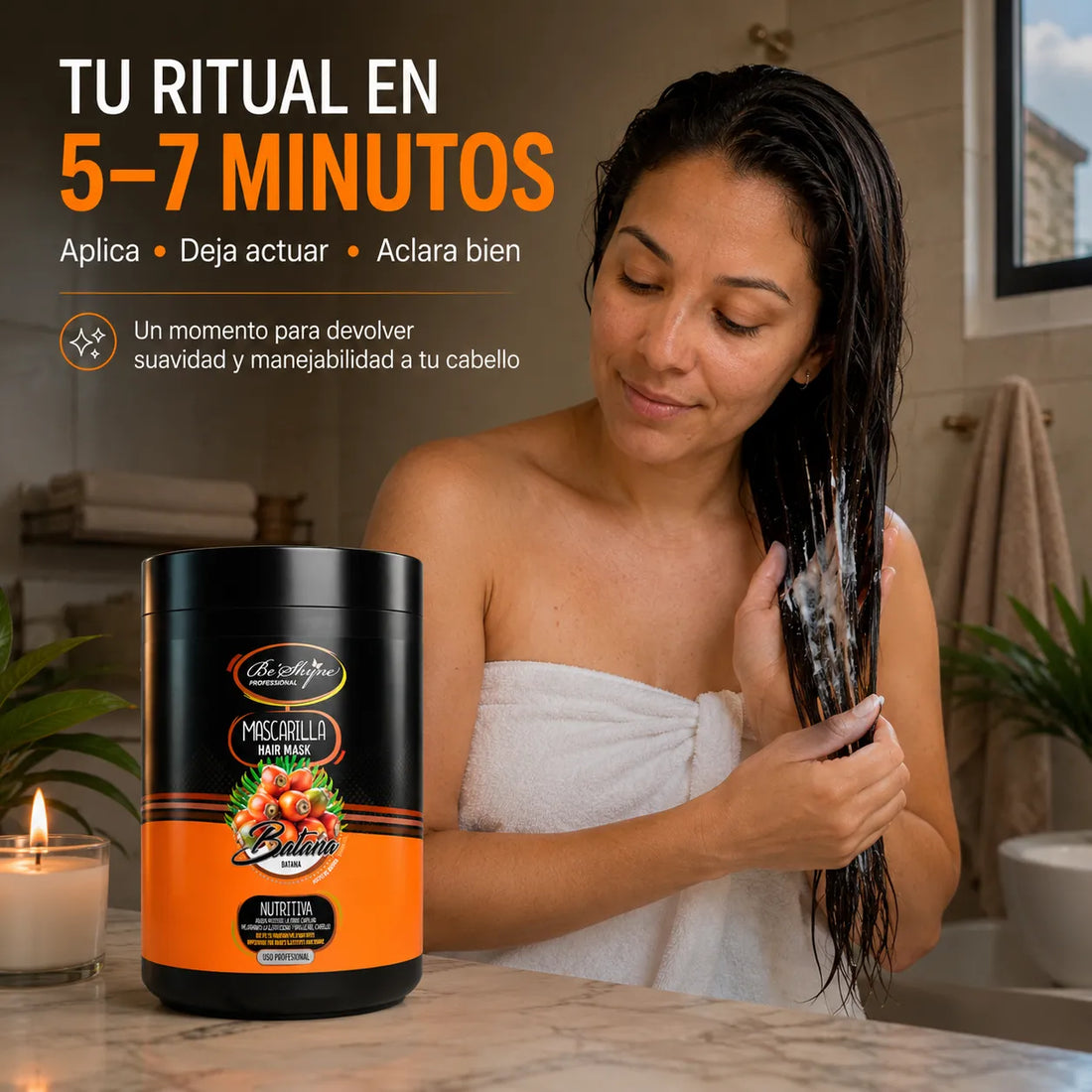Be´Shyne® – Mascarilla para Cabello Seco y Dañado con Batana 1000ml