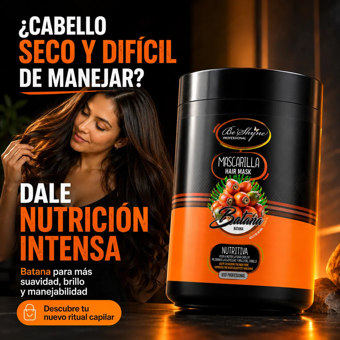Be´Shyne® – Mascarilla para Cabello Seco y Dañado con Batana 1000ml