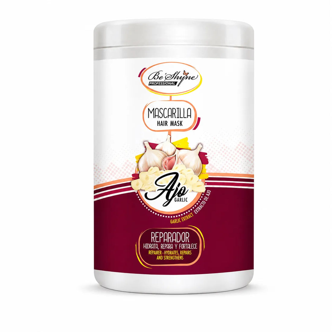 Be´Shyne® – Mascarilla para Cabello Dañado con Ajo y Queratina 1000 ml