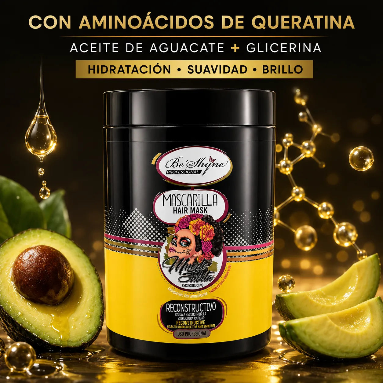 Beshyne – Mascarilla Reconstructiva con Aminoácidos de Queratina para Cabello Procesado 1000ml