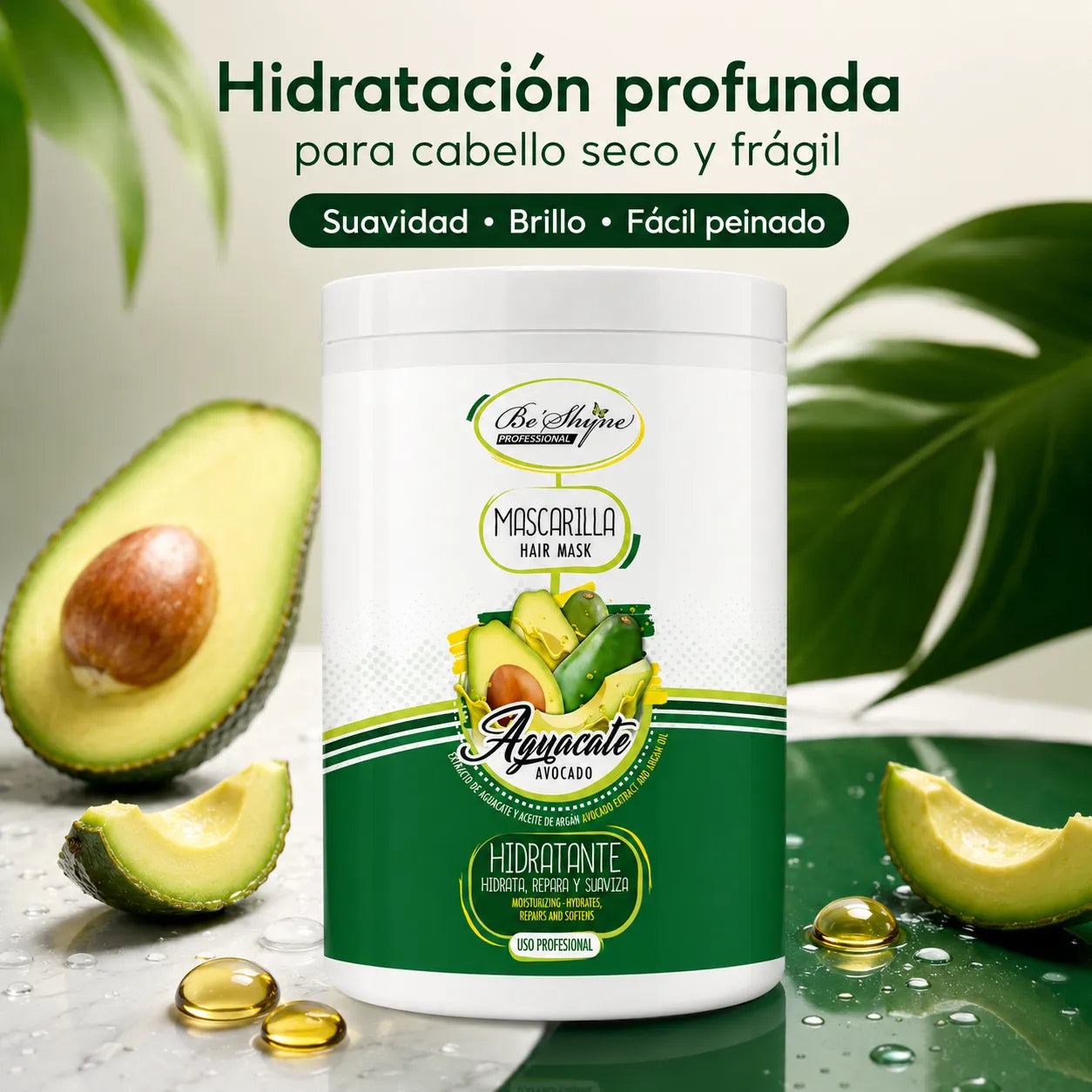 Be´Shyne® – Avocado Moisturizing Mask for Dry and Brittle Hair 1000ml
