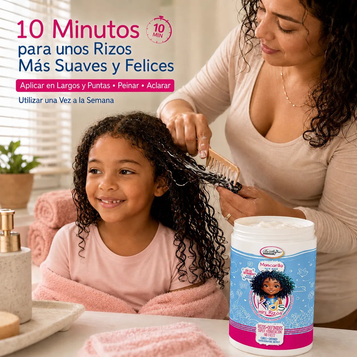 Be´Shyne® – Mascarilla para rizos infantiles hidratante Kids Mini Rizos 1 kg