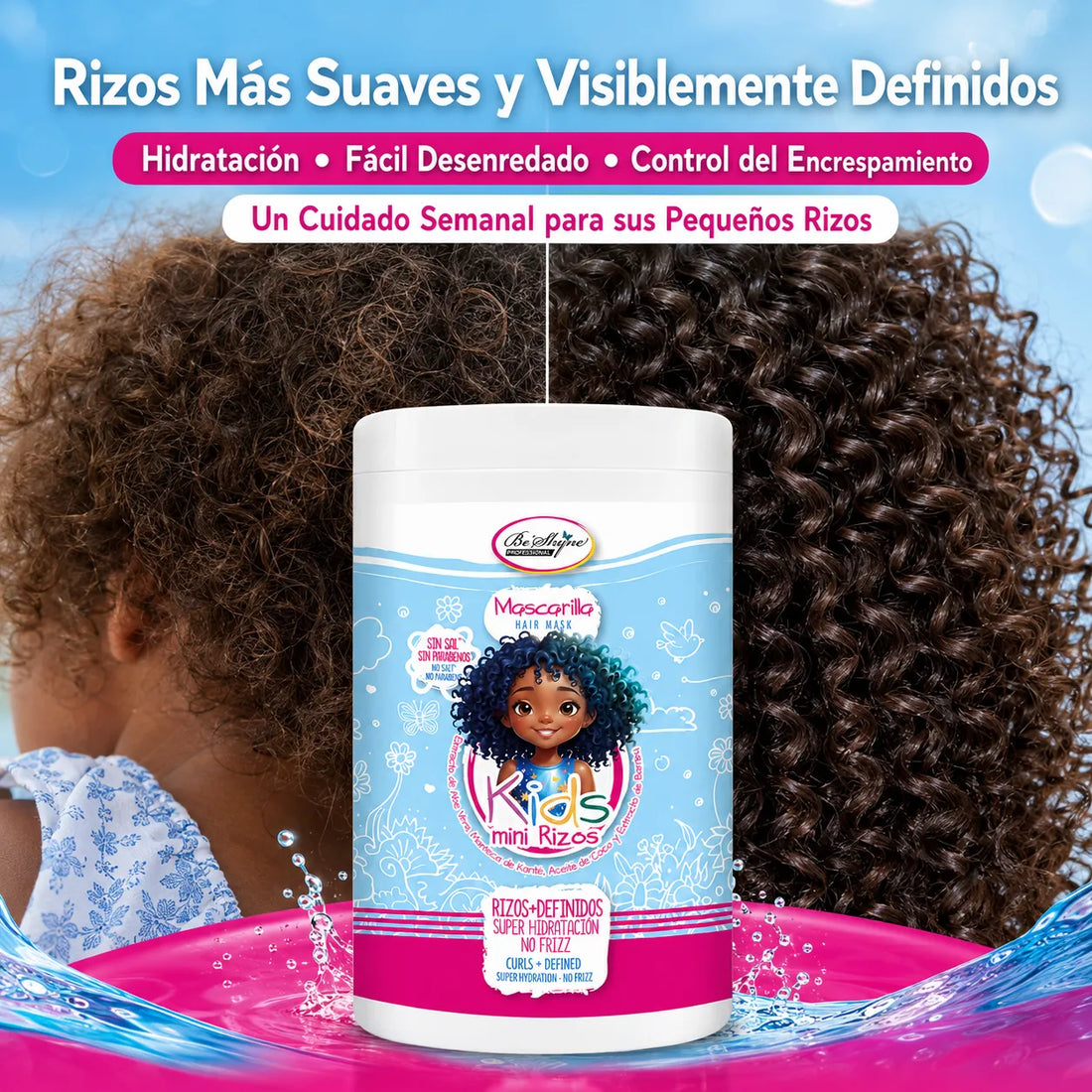 Be´Shyne® – Mascarilla para rizos infantiles hidratante Kids Mini Rizos 1 kg