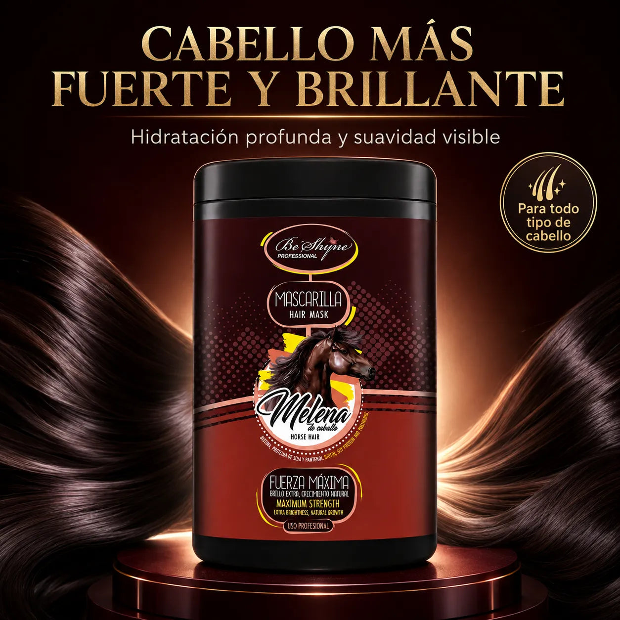 Be'Shyne – Mascarilla Melenas Fortalecedora para el Cabello 1000 ml