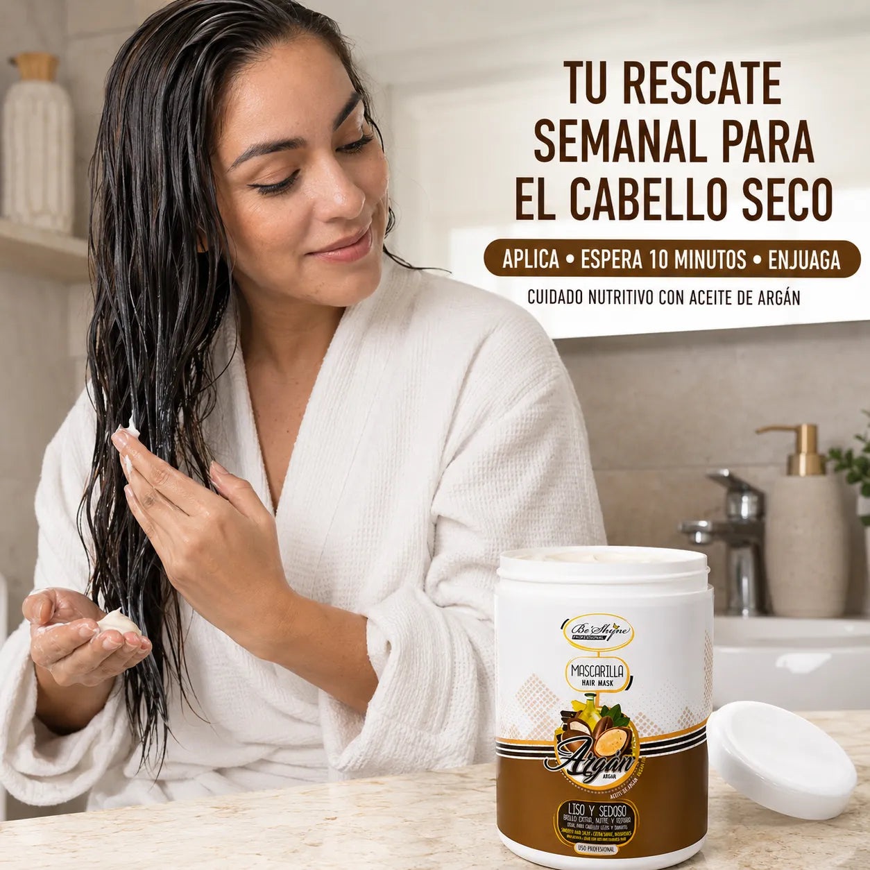 Be'Shyne – Mascarilla para Cabello Seco con Argán 1000ml