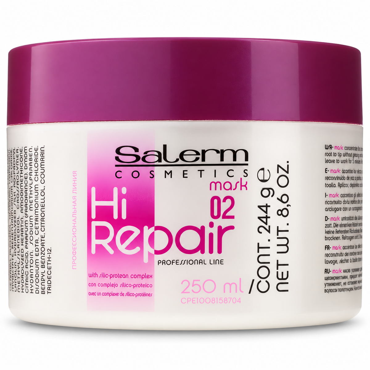 Salerm – Mascarilla reparadora para cabello dañado Hi Repair Mask 02 · 250 ml