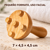 Mini champiñón facial de madera para maderoterapia — 7 × 4,5 × 4,5 cm