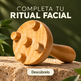 Mini champiñón facial de madera para maderoterapia — 7 × 4,5 × 4,5 cm