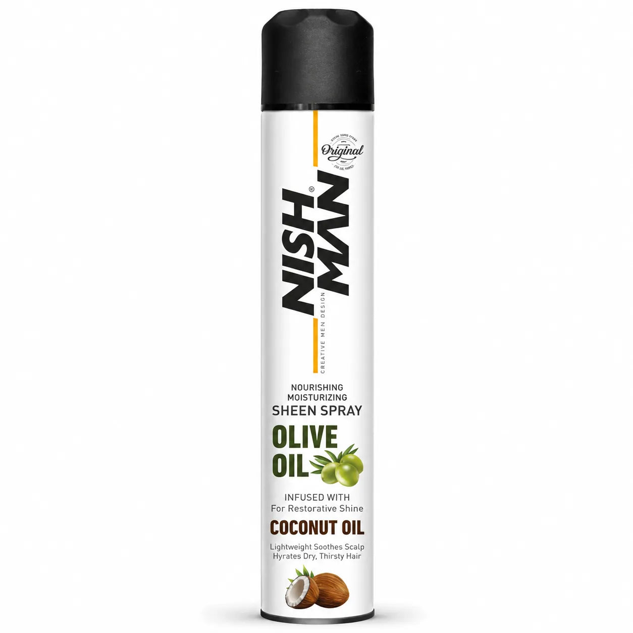 Nishman Spray Brillo de Aceite de Oliva con Aceite de Coco 400ML - Nutre, Repara y Protege el Cabello - Acabado Brillante, Hidratación y Cuidado para Todo Tipo de Cabello